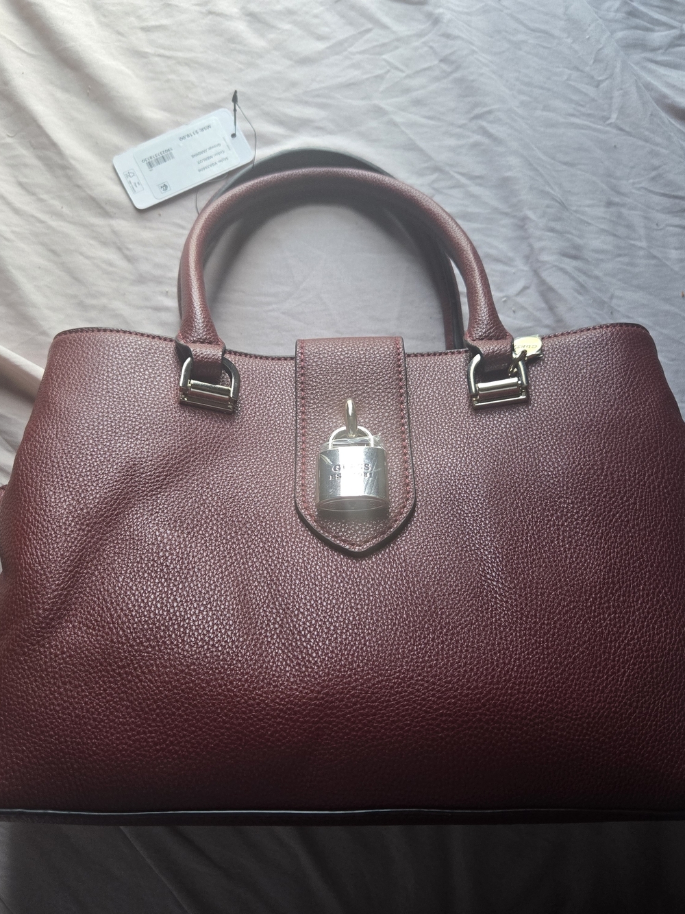 Guess Handbag With Adjustable Strap in Burgundy